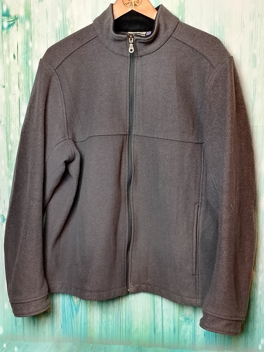 Ibex Vintage Full Zip Heavy Jacket Large Gray